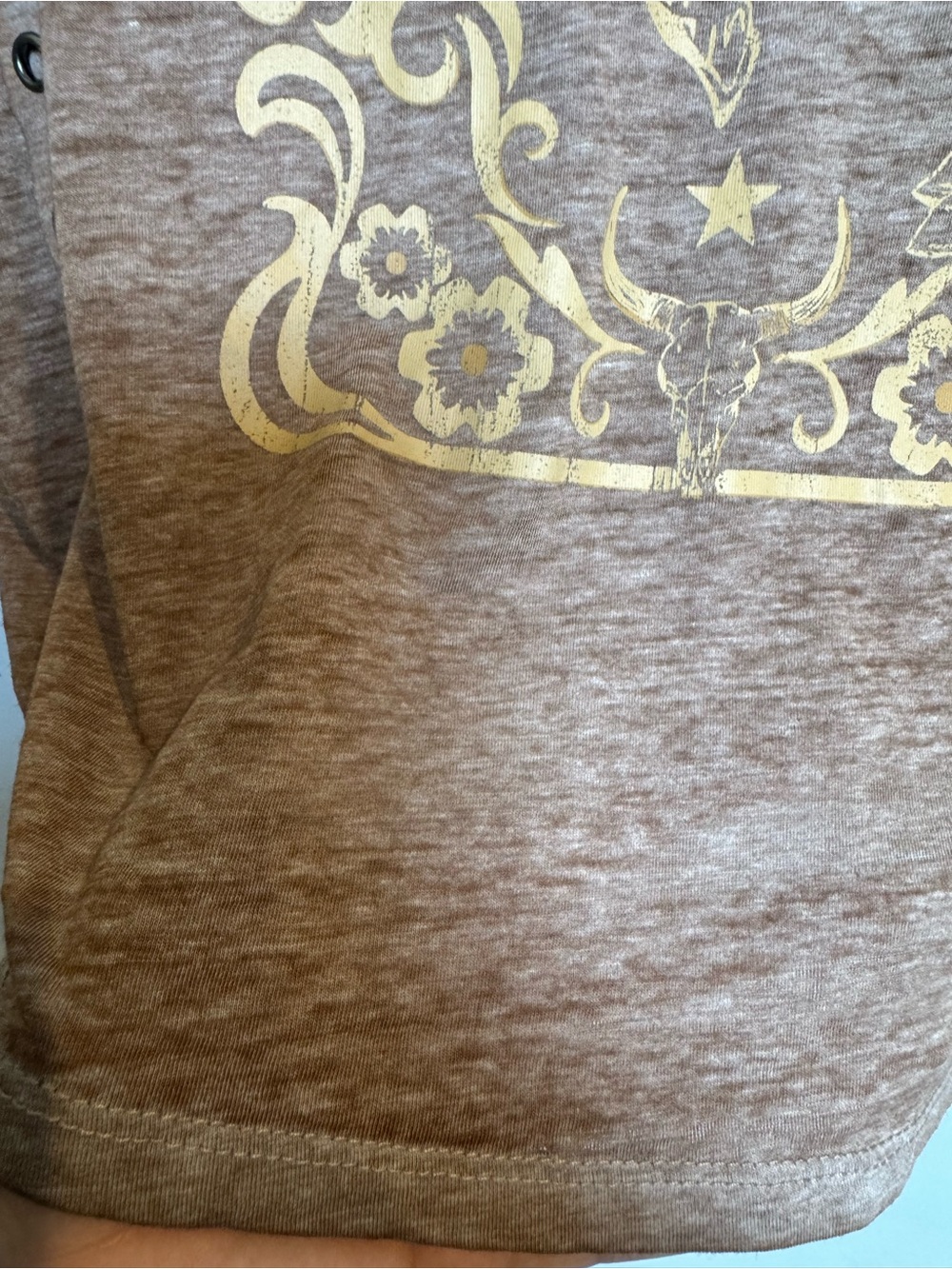 Vintage style Cowboy Graphic Brown Tee L - Picture 4 of 6
